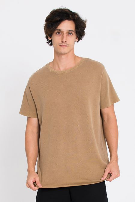 Camiseta-Huaraz-Waffle-Marrom-Frente